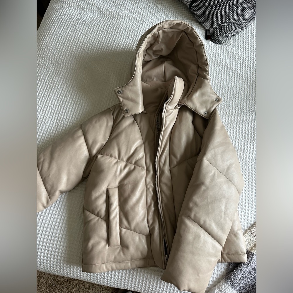 Abercrombie Leather Puffer Coat